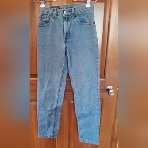 Levi's Women's Blue Mom Jeans 550  Regular Fit Tapered Ankle 7 Long Vintage